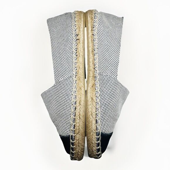 TORY BURCH Blue Tan Espadrilles Flat Slip On Shoes Canvas Color Block‎ Women's 8 - Picture 11 of 16